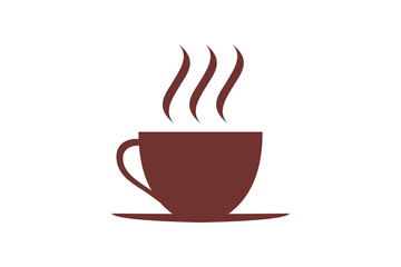 Silhouette of a cup of hot coffee