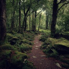 Naklejka premium Killarney National Park woods (Ireland)