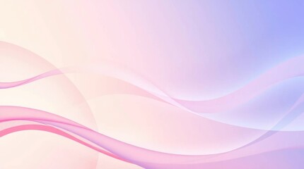 Abstract background with wavy translucent layers blending soft pastel colors primarily pink purple and cream