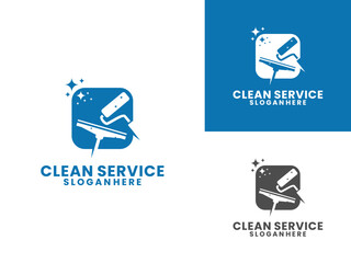 Clean Service modern logo design icon. Cleaning logo design vector template