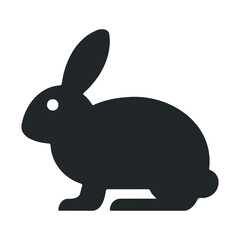 Obraz premium Silhouette of a rabbit in profile against white background