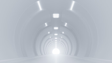 Naklejka premium Abstract Futuristic empty floor and room Sci-Fi Corridor With light for showcase,room,interior,display products.Modern Future cement floor and wall background technology interior concept.3d render