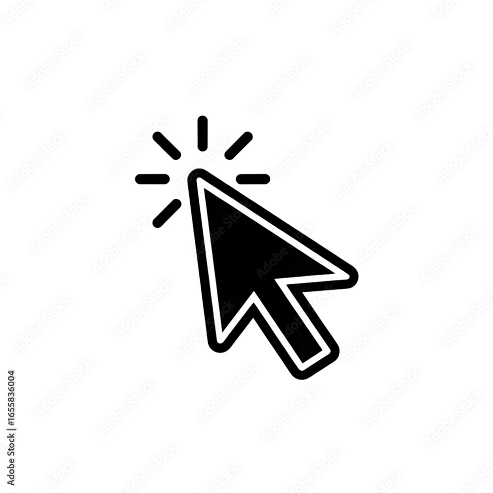 Aufkleber digital cursor clicking with subtle animation, symbolizing online action and selection