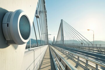 Obraz premium Innovative sound tech integrated into modern bridge architectural design