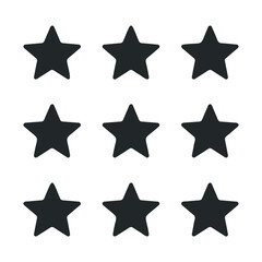 Obraz premium Nine black stars in grid pattern on white background