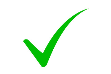 Green check mark or tick icon on transparent background. for UI, apps, web design, approval, success, confirmation, and correct answer symbol.