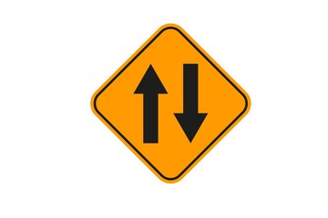 Two way transportation traffic sign, 