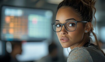 Professional female IT specialist discussing network systems with colleagues in a high-tech server room, highlighting the use of advanced technology and equipment in a -edge, Generative AI