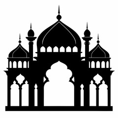 Mughal Arch Designs vector clean black silhouette design white background