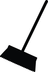 Push Broom Silhouette Icon