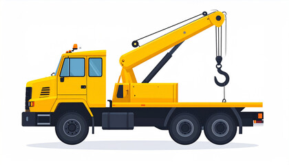 Naklejka premium Clean Yellow Tow Truck for Infographics and Icons