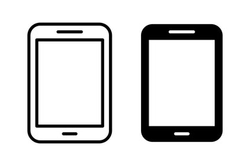 Vector isolated Smart phone icon set in black outline and fill