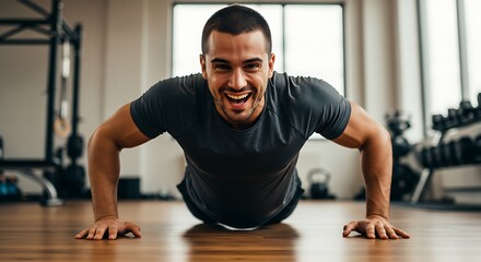 Fototapeta premium Triumphant Push-Up