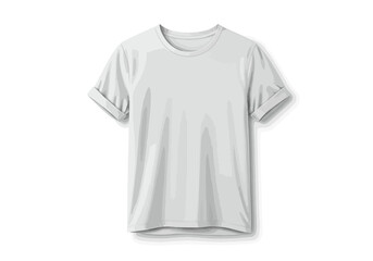 Naklejka premium A white tshirt with rolledup short sleeves is displayed on a white background with subtle shadows