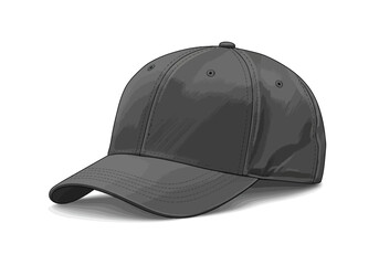 Gray baseball cap with a slightly curved brim and visible stitching