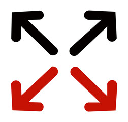 four arrows pointing to different directions vector illustration on white background