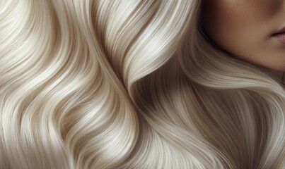 Stunning model flaunting long, luscious, and glossy hair, perfectly embodying hair health and beauty. The image provides ample copy space for editorial use, emphasizing the importance, Generative AI