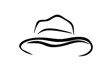 	Cowboy hat line drawing 