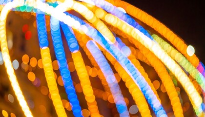 Vibrant, swirling patterns of blurred, colored lights create a mesmerizing, dynamic design.