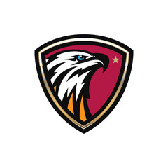Eagle logo emblem and badge design template, Hawk e-sport team and sticker mascot
