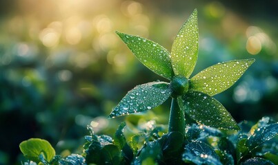 Wind turbine base morphing into a green plant, symbolizing the fusion of renewable energy technology with natural growth. This image represents the sustainable energy development, Generative AI
