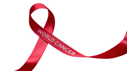 Red Ribbon for World Cancer Day Awareness Campaign