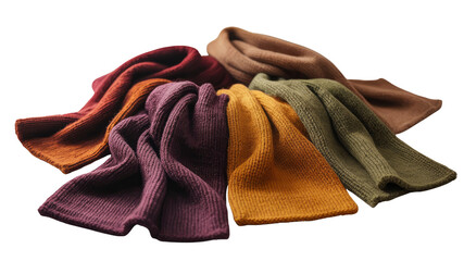 Collection of Soft Autumnal Knit Scarves in Earthy Tones