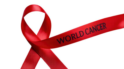 World Cancer Day Awareness Red Ribbon Symbol
