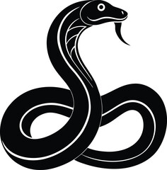 Fototapeta premium Stylized Black and White Cobra Illustration black white