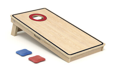 Cornhole board on white background - 3d illustration