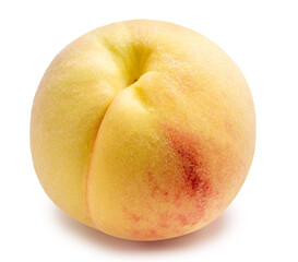 Golden Japanese peach premium fruit isolated on white background with clipping path.