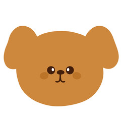 dog. brown. zoo. animal. pet. farm. cartoon. cute character. wild animals. animal character. face. head.