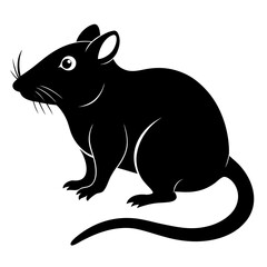 Rat vector clean black silhouette design white background