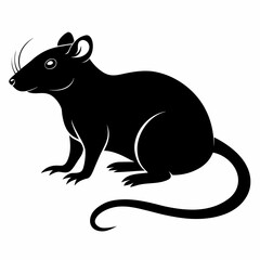 Rat vector clean black silhouette design white background