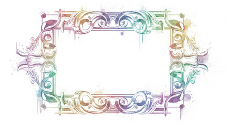 Obraz premium Elegant decorative frame painted in watercolor