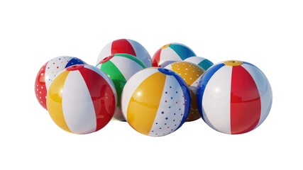 Colorful Beach Balls Pile, Summer Fun, Vacation Vibes