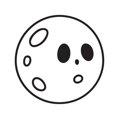 Cartoon Moon with craters and face