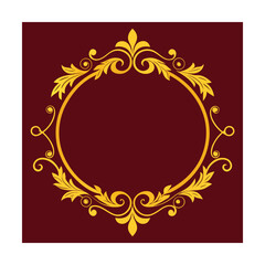 Royal Invitation Frame with Elegant Golden Ornaments