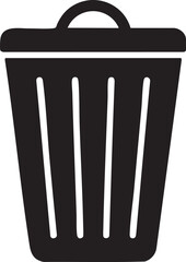 Trash Bin Icon | Garbage Can Symbol | Waste Disposal Sign silhouette vector