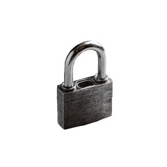 Fototapeta premium A metallic padlock against a black background