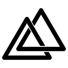 Interwoven Triangles: A Bold Minimalist Black and White Symbol of Eternal Connection.