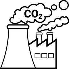 Industrial Carbon Dioxide Emissions Factory Vector