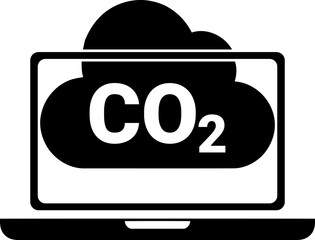 Carbon Footprint Tracker on Laptop Screen Vector