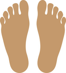 Human Footprint Brown Color Vector Illustration