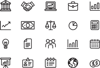 Business Vector Icons Set for Corporate, Finance, and Marketing Design