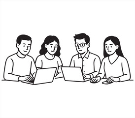 Office People Teamwork Illustration &ndash; Corporate Discussion Vector