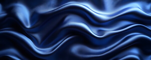 Obraz premium Close up of rippled blue fabric with light reflecting off the curves and folds of the material