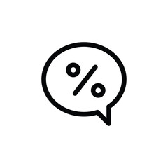 discount and bubble chat outline icon vector design good for web or mobile app