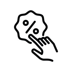discount and hand outline icon vector design good for web or mobile app