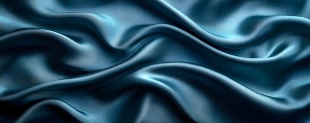 Obraz premium A close up shot showcasing the intricate folds and textures of a shimmering blue fabric